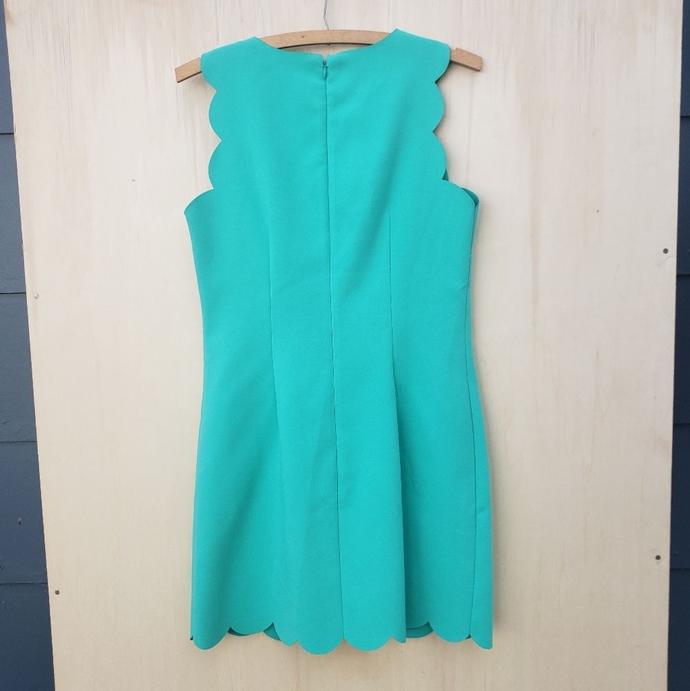 J. Crew Factory Sleeveless Scalloped Mini Dress in Aqua - Picture 7 of 9